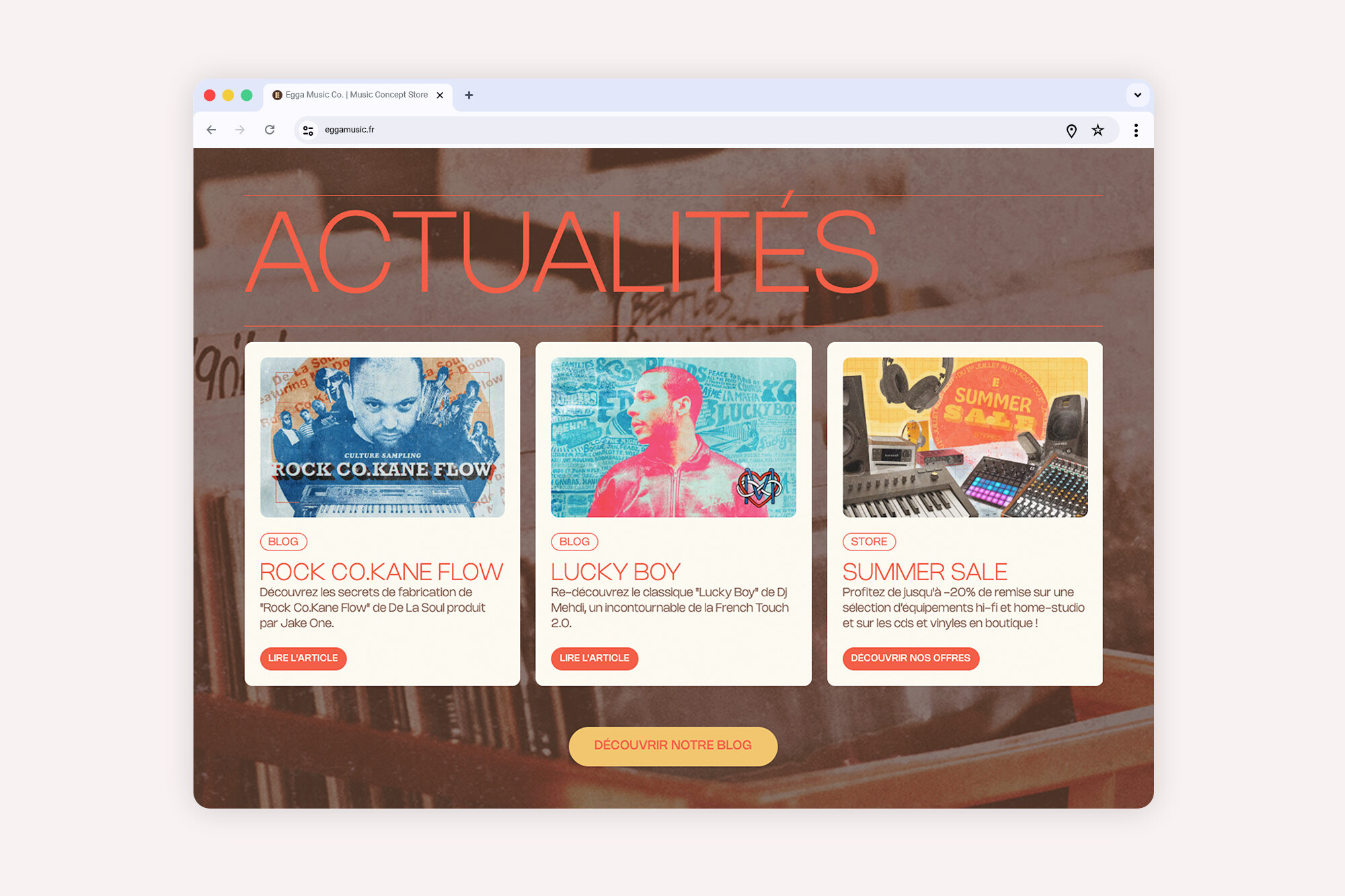 Wordpress web design Egga Music Co.